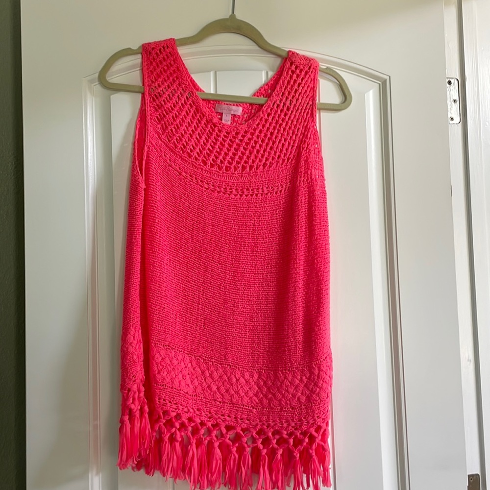 Lilly Pulitzer Large hot pink sweater tank